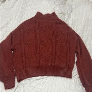 Cozy Cable Knit Sweater in Mauve